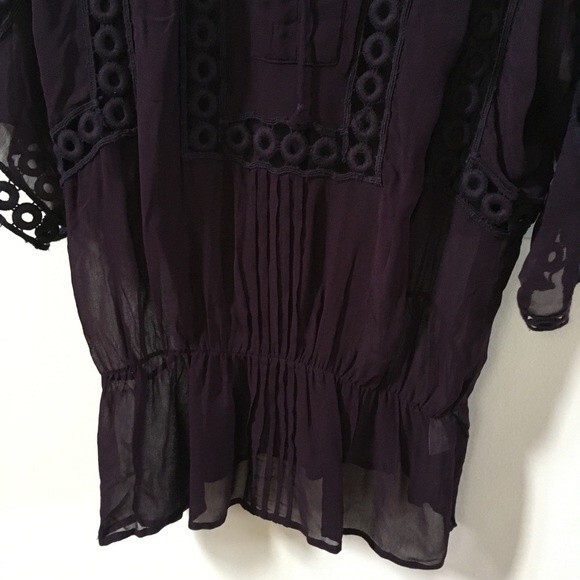 Peace & Pearls Eyelet Embroidered Purple Tunic S - Picture 8 of 15